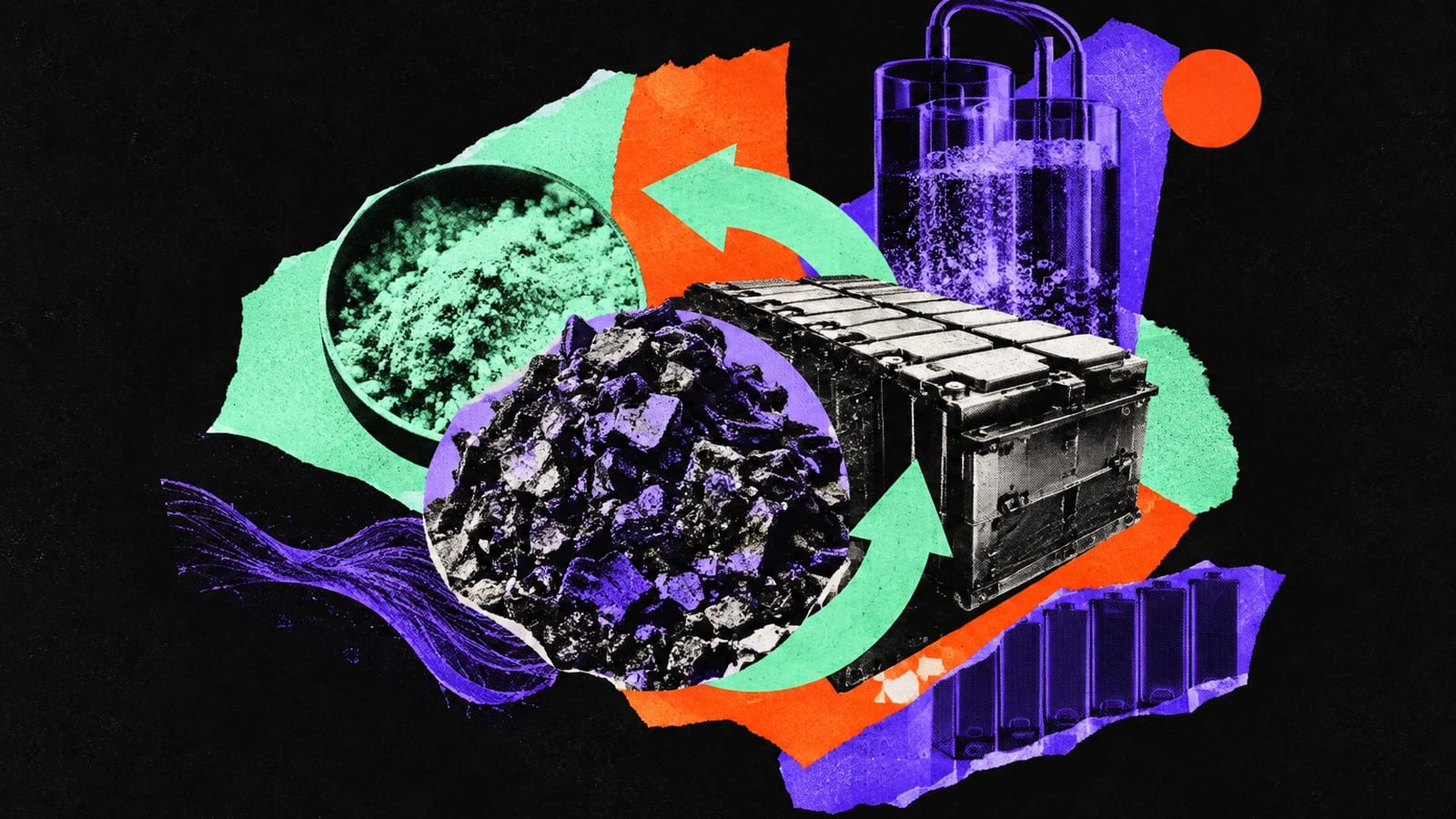 Ilustración editorial para NEU Battery Materials