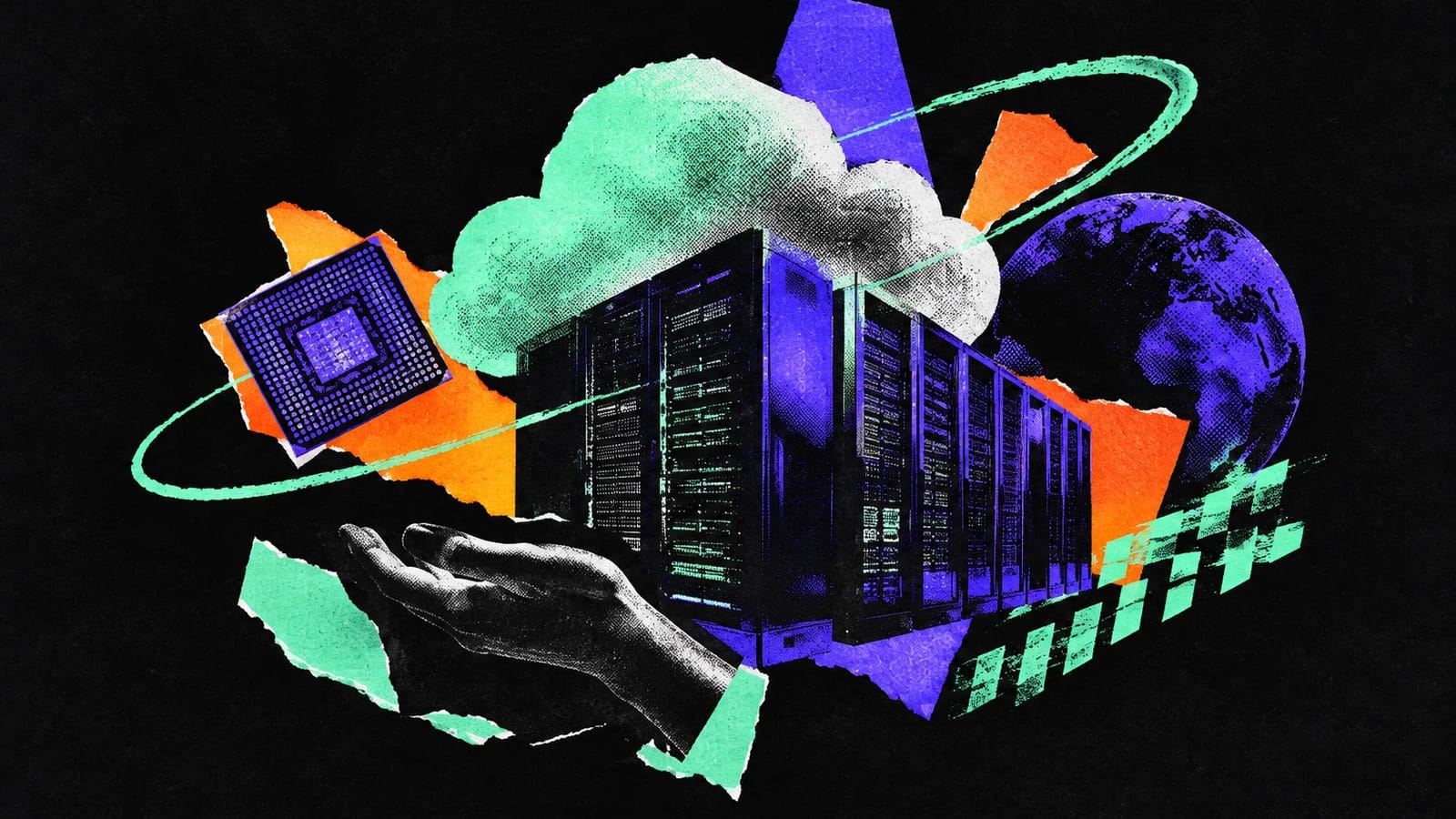 Ilustración editorial para GMI Cloud