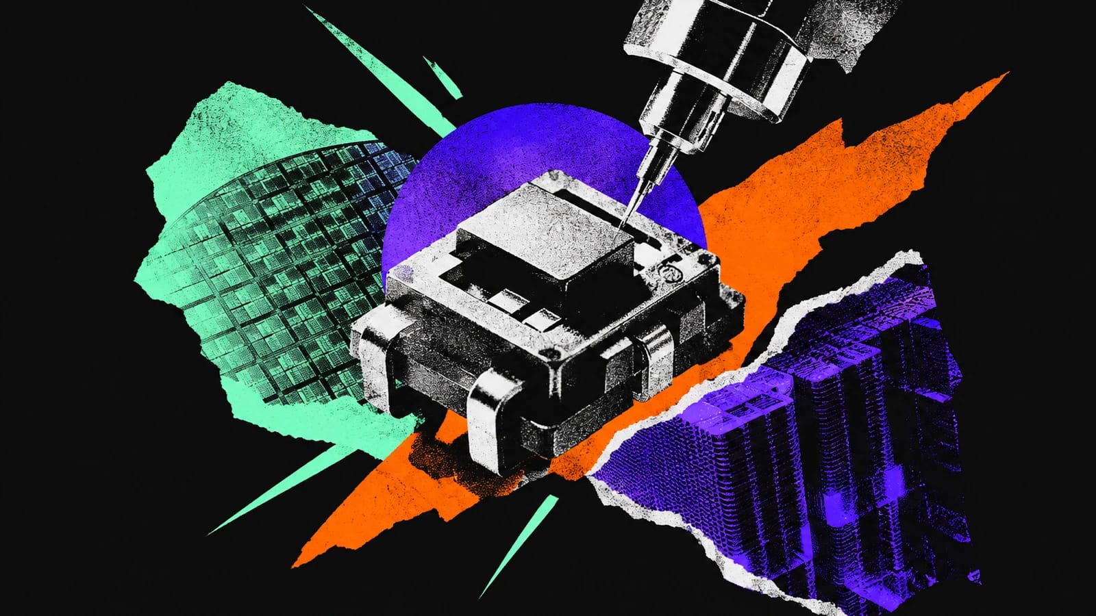 Ilustración editorial para Atomic Machines