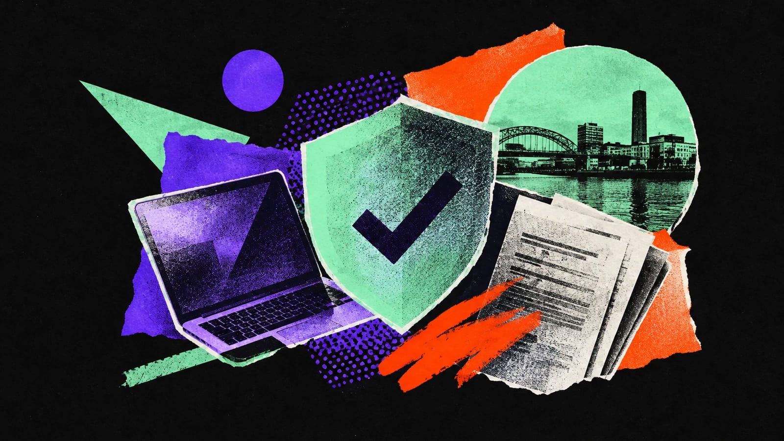 Ilustración editorial para OneClickComply