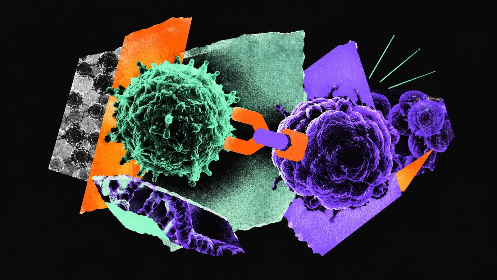 Ilustración editorial para Link Cell Therapies